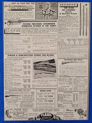 1961 FLAIG'S MILLVALE PA HUNTING RIFLES, PISTOLS & BARRELS DISTRIBUTOR PRINT AD