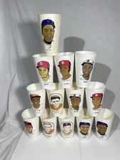 1970s 7-11 Slurpee  7 Eleven VINTAGE CUPS - Lot Of 13 Mays Babe Ruth Mantle HANK