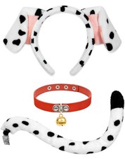U-Goforst Dalmatian Ears Headband Tail - Costume Standard, Black, White