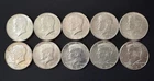 1964 Kennedy Half Dollar Silver Coins Lot of 10 Circulated 90% Silver