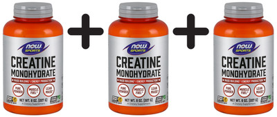 3 x NOW Foods Creatine Monohydrate, Pure Powder - 227g (63,13 EUR/kg)