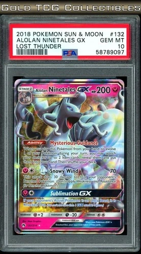 PSA 10 ⭐️ Pokemon Alolan Ninetales GX 132 Lost Thunder Sun Moon Graded Card