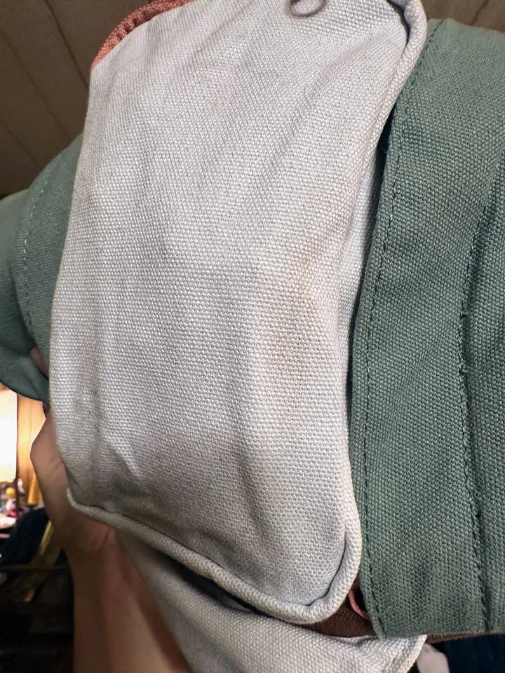 KAVU Rope Crossbody Bag ~ Mint Green White Brown with Pink Zippers - Image 2 of 4