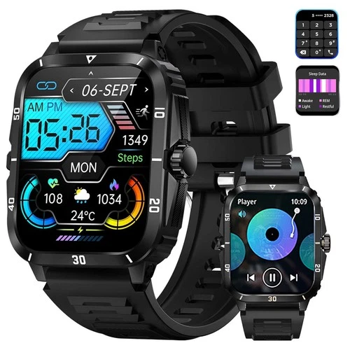 Smart Sportwatch For Men/Women, Waterproof Smartwatch Bluetooth iPhone Samsung