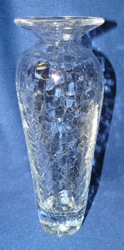 Blenko Crystal Crackle Glass Vase