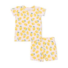 New Angel Dear "sunny lemons" bamboo 2 pc. short sleeve/shorts pjs, 5/6, NWT