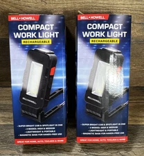 Bell Howell Rechargeable Compact Worklight with Clip - 2-pack New in box