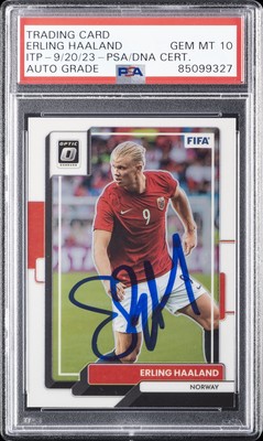 ERLING HAALAND SIGNED AUTOGRAPHED TRADING CARD PSA DNA AUTO GRADE