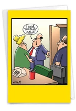 1 Funny Birthday Card with Envelope - Hold My Calls Tim Whyatt 8313
