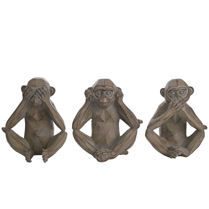 Cheeky Monkeys, Set of 3, See no evil, speak no evil, hear no evil, ornament