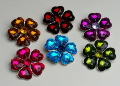 2 in 1: Brosche und Blumen Anhänger für Halskette 5 cm Farbwahl K 98 / K 99 - Bild 1 von 4