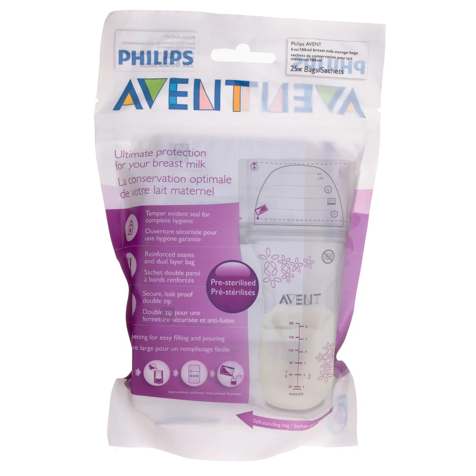 Philips Avent Aufbewahrungsbeutel zum Stillen 180 ml, 25 Stück. - Bild 3 von 3