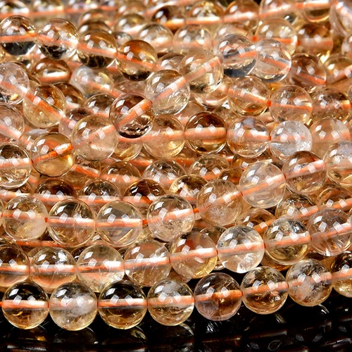 Cuentas redondas de citrino translúcido natural AA 4 MM 5 MM 6 MM 7 MM 8 MM 9 MM (D486) - Imagen 3 de 3