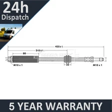 Fits Ford Focus C-Max 1.4 1.6 dCi 1.8 2.0 Purevue Rear Brake Hose #2 3M512282GD