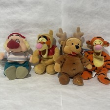 Vintage Lot of 4 Disney Store Exclusive Mini Bean Bag Winnie The Pooh Tiger Smee