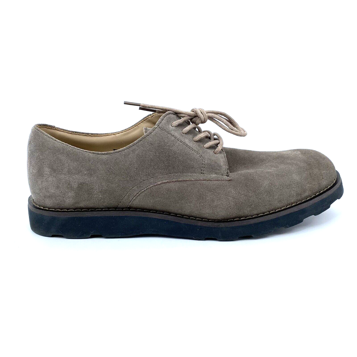 Mens 9.5 M GH Bass Westwood Taupe Beige Suede Leather Lace 