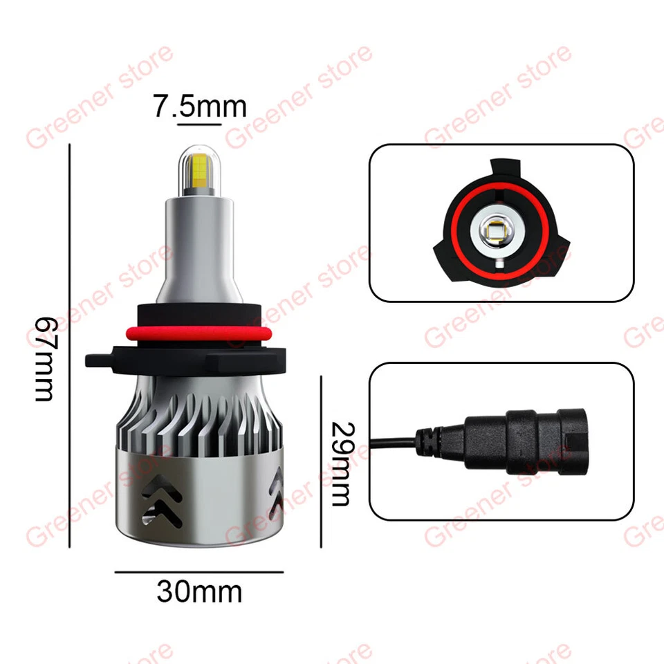 Pair 8 Sides 110W 30000LM 9005 HB3 Car Canbus LED Headlight Lamp Kit White 6000K - Image 4 of 4