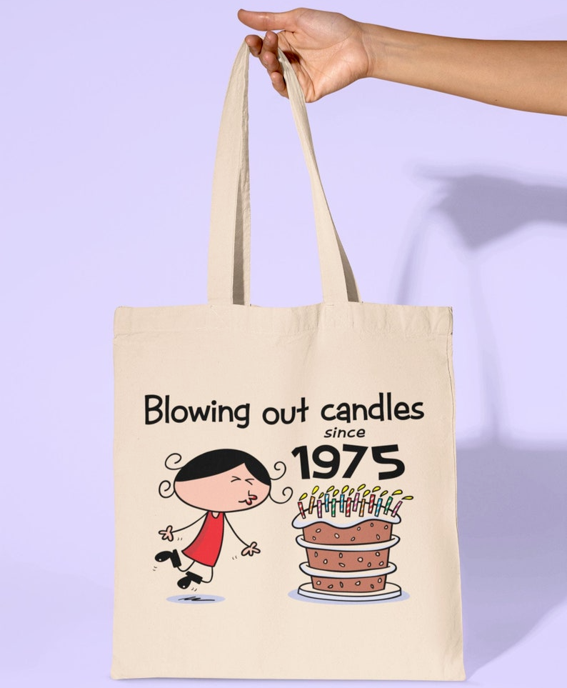 Blowing Out Candles Since 1965 60th Birthday Tote Shopping Personalized Tote Bag