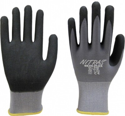 NITRAS 8700 Guanti Da Lavoro Taglia 9 - Skin Flex Con Rivestimento In PU E Nitrile, Antiscivolo, Massima Sensibilità (12 Paia) - 3