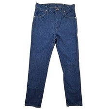 Wrangler 13MWZ Jeans Mens 32x36 Blue Denim Straight Leg Cowboy Western Pants