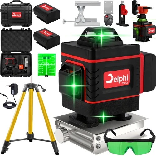 Delphi Laser Croce Livella croce Linea laser Verde Autolivellante Linee 16 360° - Imagen 1 de 5