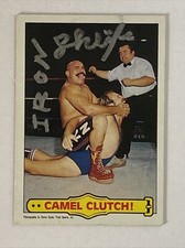 Iron Sheik Autographed Topps 1985 Camel Clutch! 49