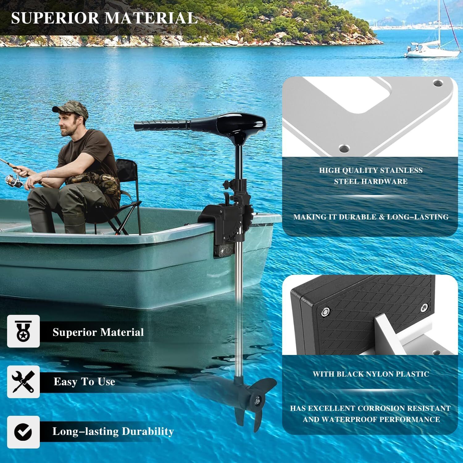 Universal Transom Trolling Motor Mount for Kayaks / Kayak Motor Mount