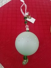 Katherine's Collection Jeweled glass Dangle Ornament 3" ball with tag Retired