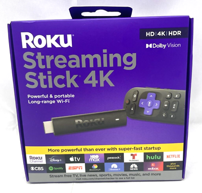 Roku Streaming Stick 4K  Streaming Device 4K/HDR/Dolby Vision