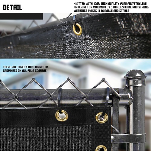 6ft Privacy Fence Screen Black Windscreen Garden Heavy Duty Mesh Shade Net Cover - Picture 3 of 10
