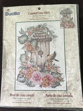 Plaid Bucilla Birdhouse With Floral Counted Cross Stitch Kit 11  X 14  New