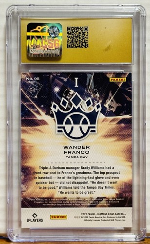 2022 Panini Diamond Kings 95 Wander Franco CGC Pristine 10 RC Tampa Bay Rays - Picture 2 of 2