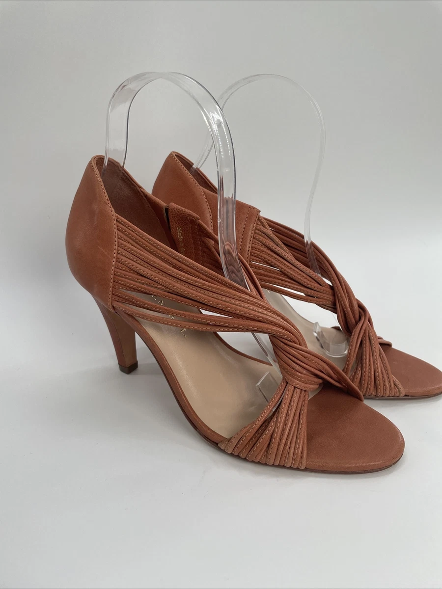 Loeffler Randall Copper Leather Slingback Buckle Knot Sandals