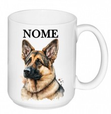TAZZA LATTE MUG PASTORE TEDESCO + NOME PERSONALIZZATO IDEA REGALO CERAMICA CANE