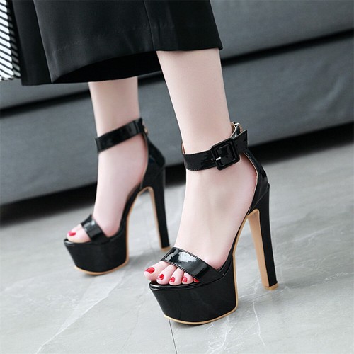 Womens Ankle Strap Platform High Stiletto Heels Roman Sandals Party Ladies Shoes - Picture 2 of 19
