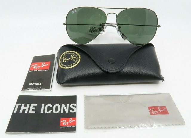 ray ban aviator green glass