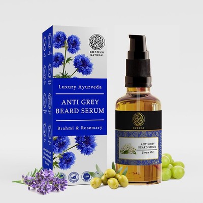 Buddha Natural Grey Beard Serum (25ml) - Restore Natural Black Color of Grey Whi
