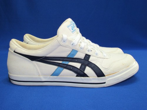 Asics Alton Road Runner (H066N) Women White & Blue Canvas Athletic Shoes (Sz 10) - Picture 3 of 11