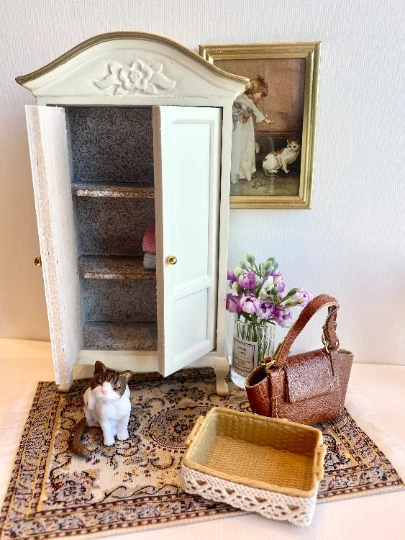 Armario 1:12 Miniatura Dormitorio Armario Miniatura Muebles Madera Foto 4 de 4