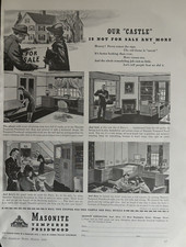 1940 Masonite Tempered Presdwood Chicago IL Castle Coupon Vintage Print Ad