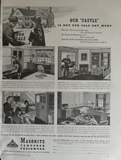 1940 Masonite Tempered Presdwood Chicago IL Castle Coupon Vintage Print Ad