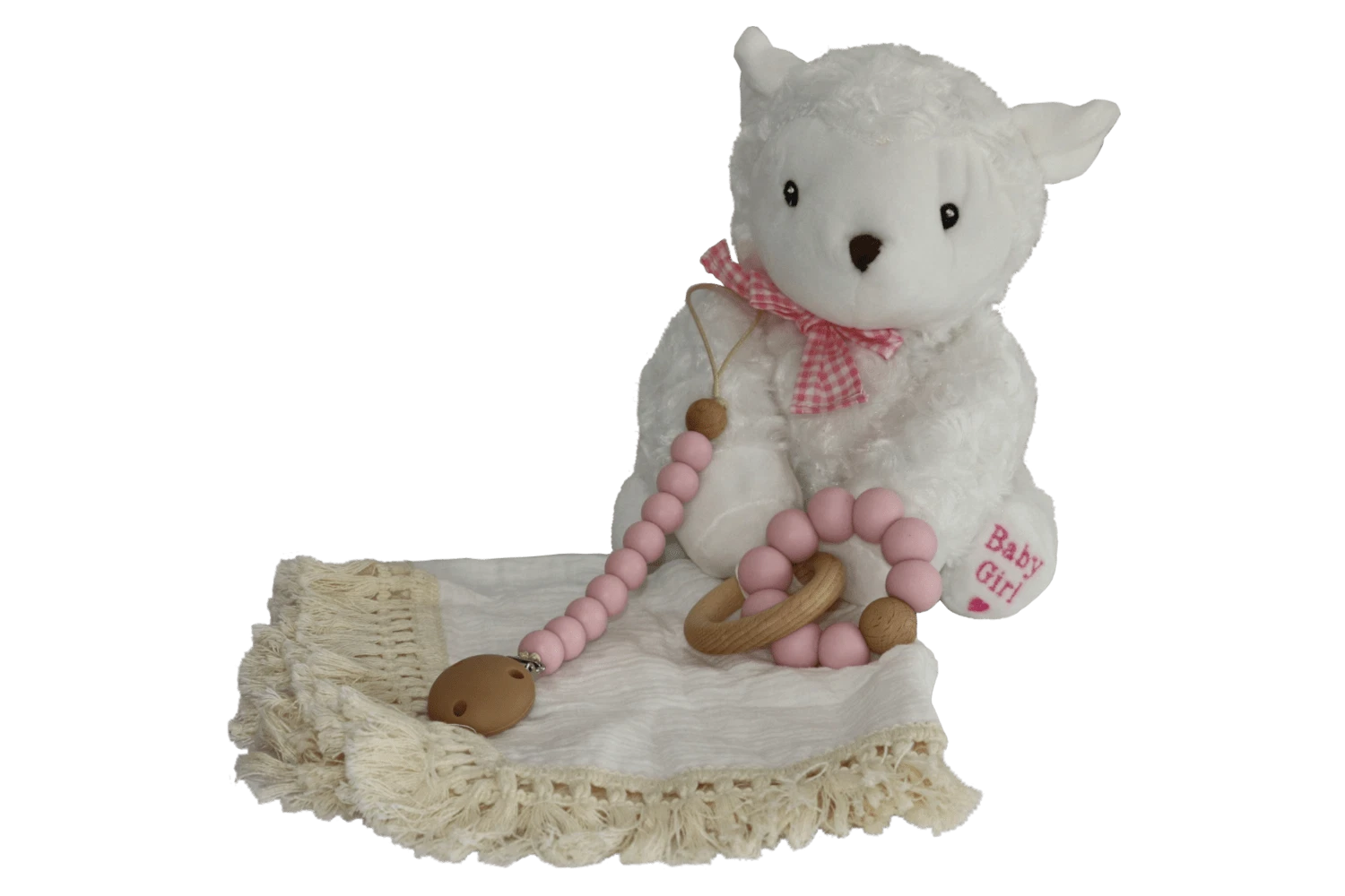 Lamb Soft Toy Gift Set For Baby Girl