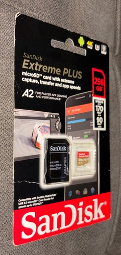 SanDisk📷Extreme Plus 256GB microSDXC Card With Adapter {SDSQXBZ-256G-ANCMA} - Picture 3 of 12