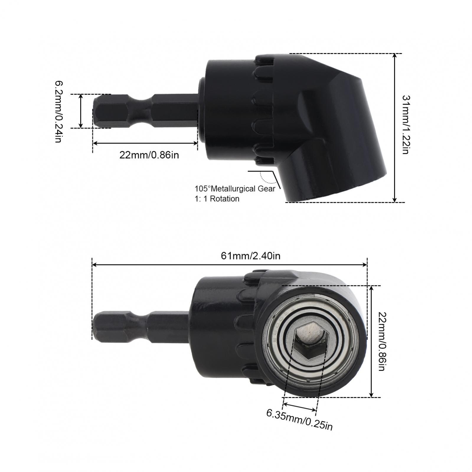 Adaptateur Perceuse Angle Droit 90 Degrés Avec Aimant - Tige Hex 1/4" Pour Espaces Étroits
