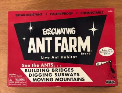 Original Uncle Milton's ANT FARM Live Habitat Insect Bug School FREE ANTS-SALE
