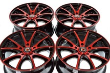 17 Red Rims Fusion Intrepid Mustang Honda Civic Accord Crz 5x100 5x114.3 Wheels