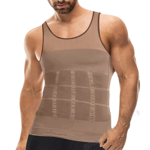 Men Body Shaper Slimming Tummy Control Vest Compression Tank Top Shapewear Shirt - Picture 21 of 23