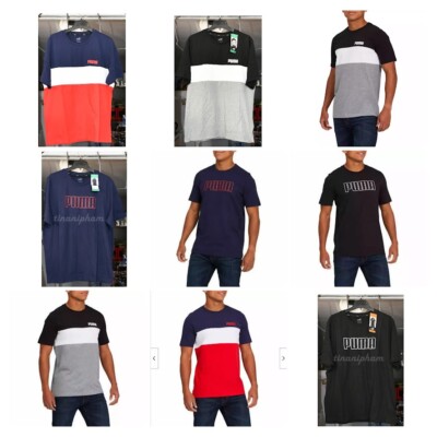 NAVY, COLOR BLOCK, BLACK, GRAY NWT Men's Puma Double Down Tee Shirt