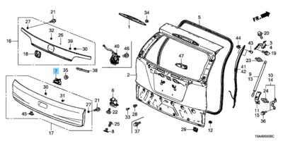 HONDA CR-V RM1 2012-2016 Genuine Tailgate Opener Switch 74810-T0A