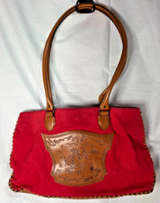 VINTAGE WINNIE THE POOH AND TIGGER CANVAS BAG TOTE 100 COTTON COLOR RED